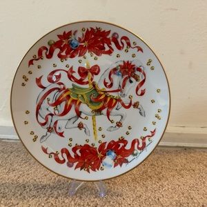 Vintage Decorative Porcelain Plate Christmas Steed by Drdak Jensen 1991 limited
